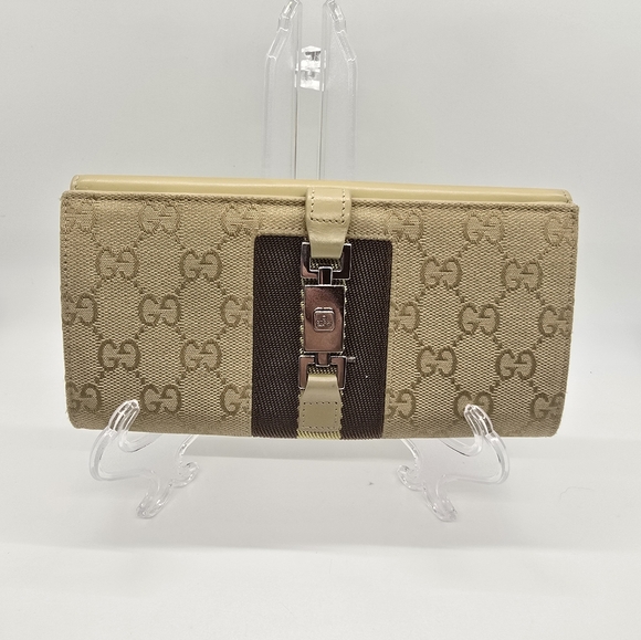 Gucci GG Canvas Jackie Leather Long Wallet - Picture 3 of 7